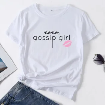 

Plus Size Summer Women T Shirts Funny Gossip Girl Printed Vogue Tshirt Female T-shirt Woman Tops Tees
