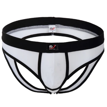 

Men's Sexy Underwear Jockstrap Hollow Mesh Briefs Elastic U Convex Comfort Soft Nylon Underwear for Gay Men Male Solid Color