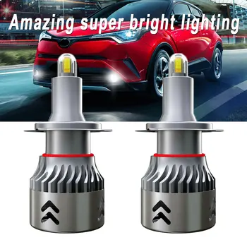 

8-side CSP H7 LED Headlight Bulbs High Low Beam Fog Lights 30000LM 6000K Headlights LED Headlights