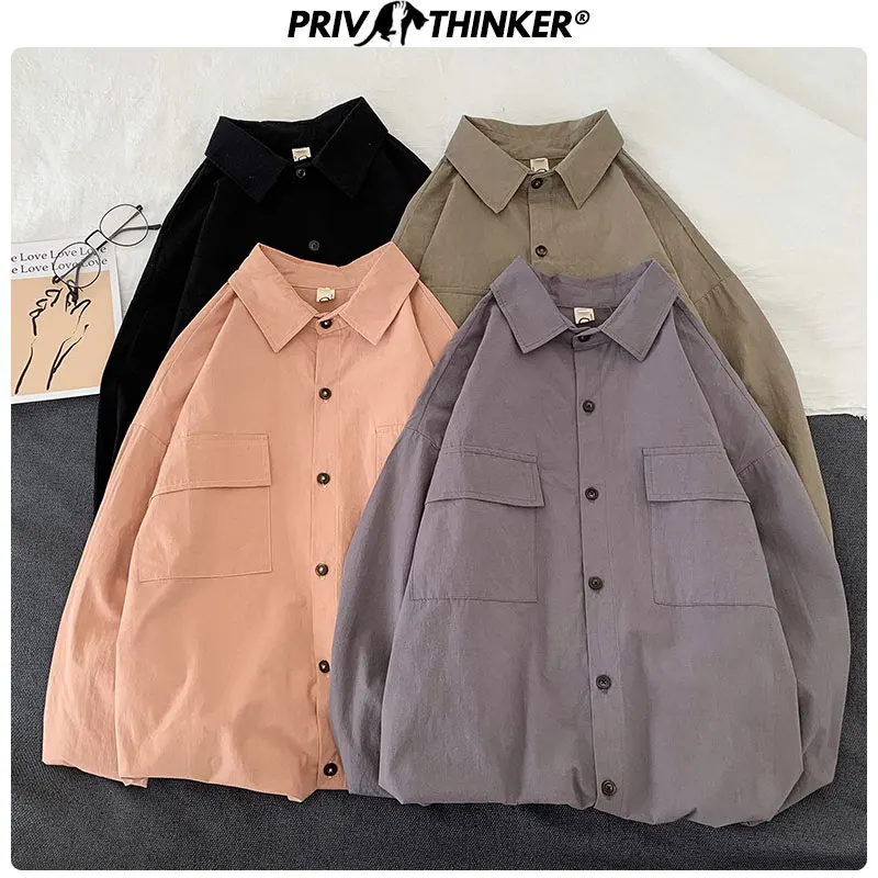 

Privathinker Lady Solid Long Sleeve Blouses Casual Shirts Woman Collage Korean Tops Female Autumn 2019 Office Pockets Clothing