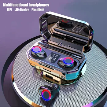 

TWS Wireless Earphone Headphone Bluetooth 5.0 Waterproof HD 9D Stereo Headset Flashlight LED Display Earbuds 3500 mAh Case