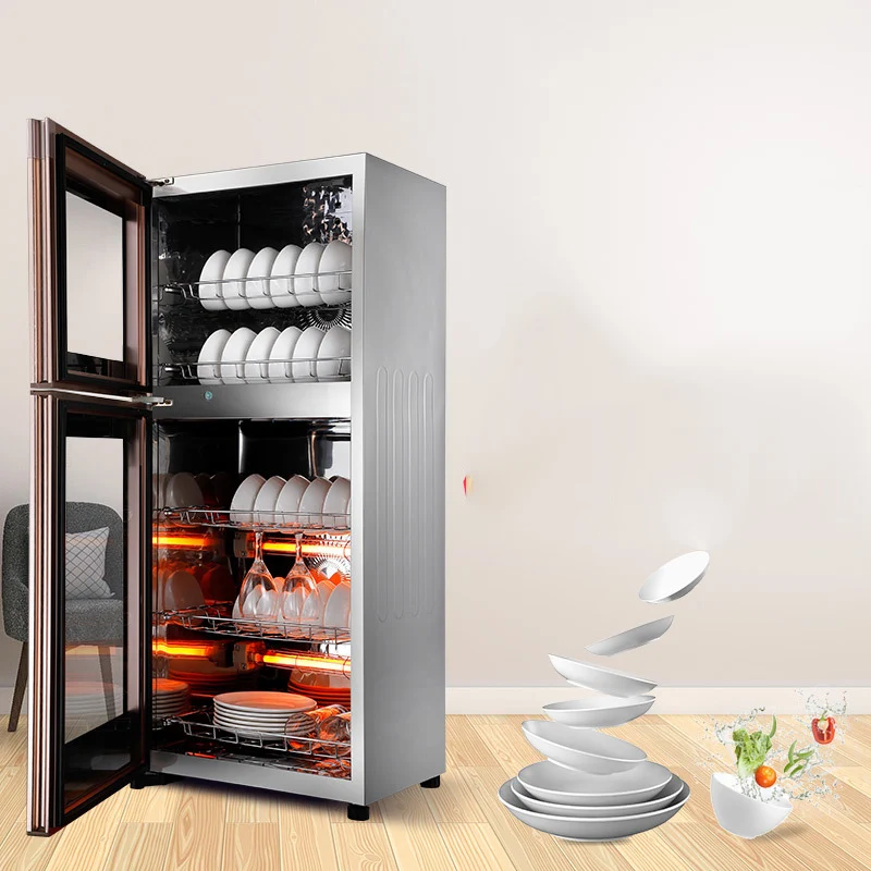 

600 W Disinfection Cabinet Vertical Household Tableware Cabinet Kitchen Commercial Small Mini Desktop Stainless Steel Cupboard