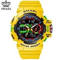 SMAEL Men Sports Watch Military Watches LED Quartz Dual Display Waterproof Outdoor Sport Men's Wristwatches Relogio Masculino