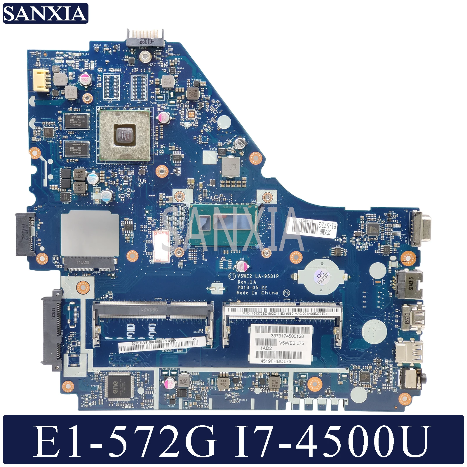 Deals  KEFU LA-9531P Laptop motherboard for Acer E1-572G original mainboard I7-4500U with video card