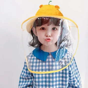 

2020 New Kid Cute Cartoon Anti-fog Protective Hat Cover Outdoor Saliva Fisherman Hat Sun Protection Cap Removable Mask