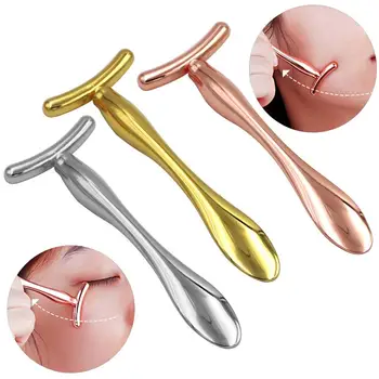 

2Pcs T-shape Face Eyes Cream Massage Sticks Spoon Wrinkle Removal Skin Care Tool Cosmetic Spatulas Facial Mask Spoon Eye Cream