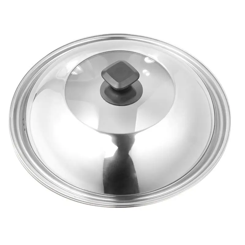 34cm Multifunctional Cooking Wok Pan Lid Stainless Steel Pan Cover