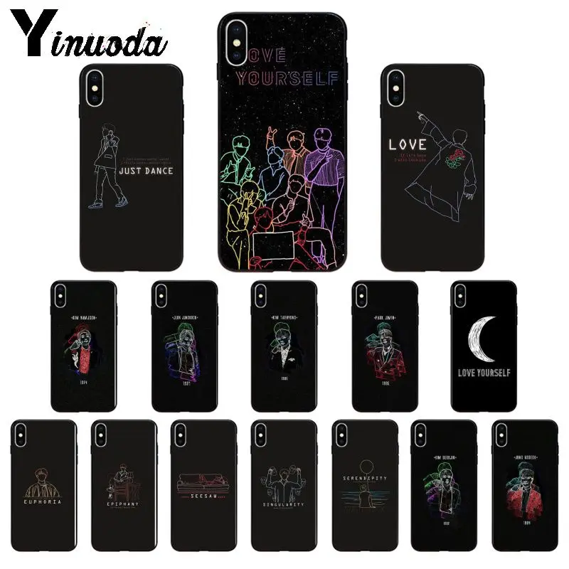 

Yinuoda Love Yourself Art TPU Soft Silicone Phone Case for Apple iPhone 8 7 6 6S Plus X XS MAX 5 5S SE XR 11 11pro max Cover