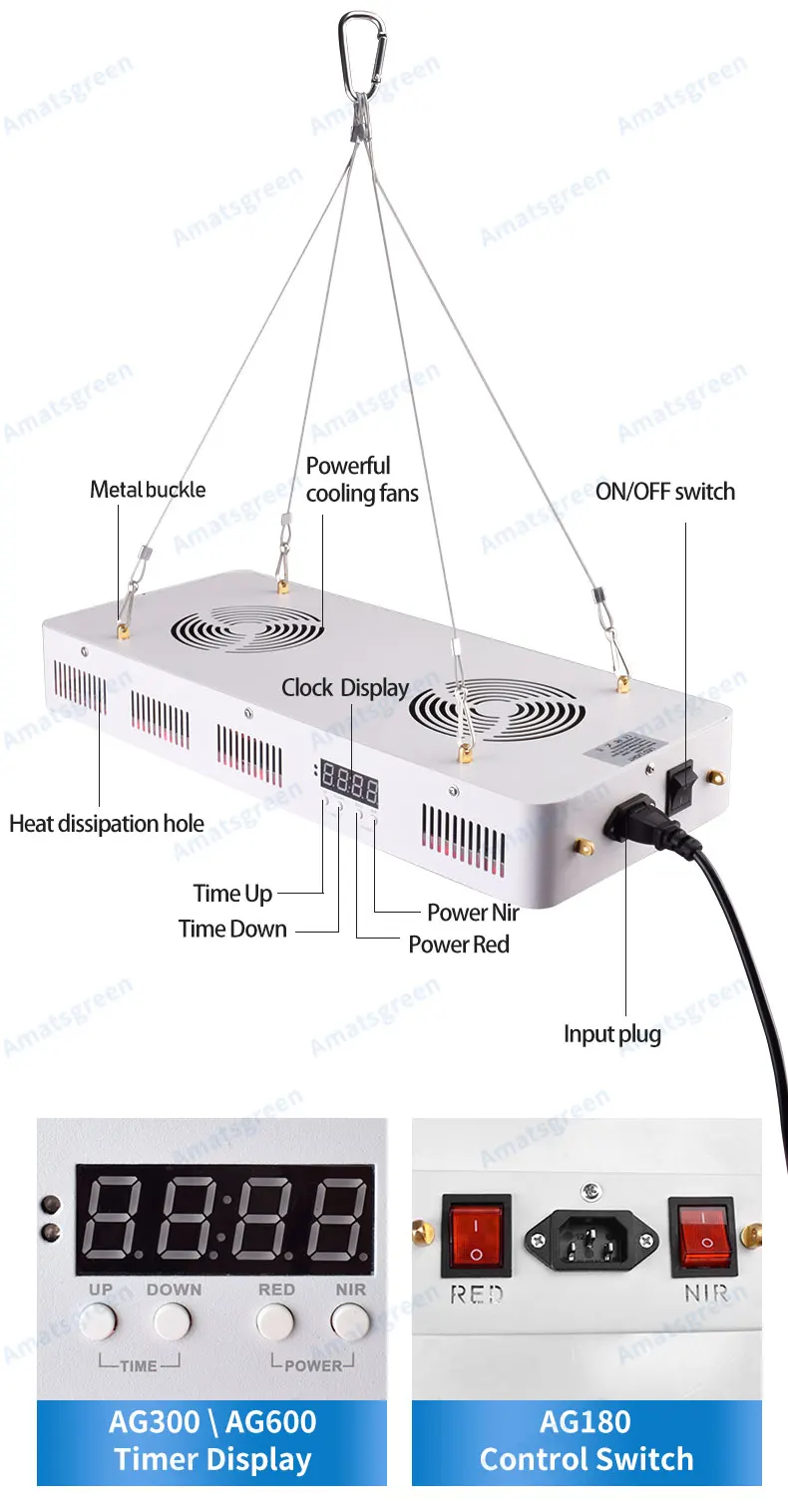 Timmable 600W светодиодный светильник для терапии темно-красный 660nm инфракрасный 850nm для кожи и боли