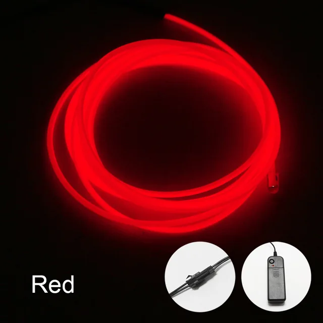 Neon Light El Led Neon Wire Under Car Flexible Soft Tube Lights Christmas LED Strip Sign Anime/Body Woman/Rooms Rope Light RGB Red
