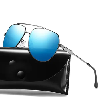 

Brand Design Fashion Sunglasses Men Polarized Oval Alloy Driver Driving Male Sun Glasses Large Frame Blue Fishing Glasses Goggle