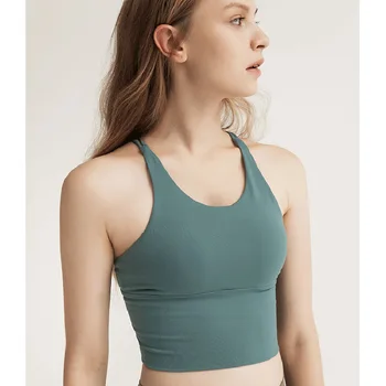 

Women Underwear Thin Shoulder Strap Lenceria Beautiful Back Sports Brassiere Bralette Shockproof Gathering Running Fitness Bra