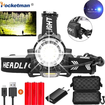 

Most Powerful True XHP90 LED Headlight 8000LM High Lumen Headlamp USB Rechargeable Head Front Light Waterproof Head Torch