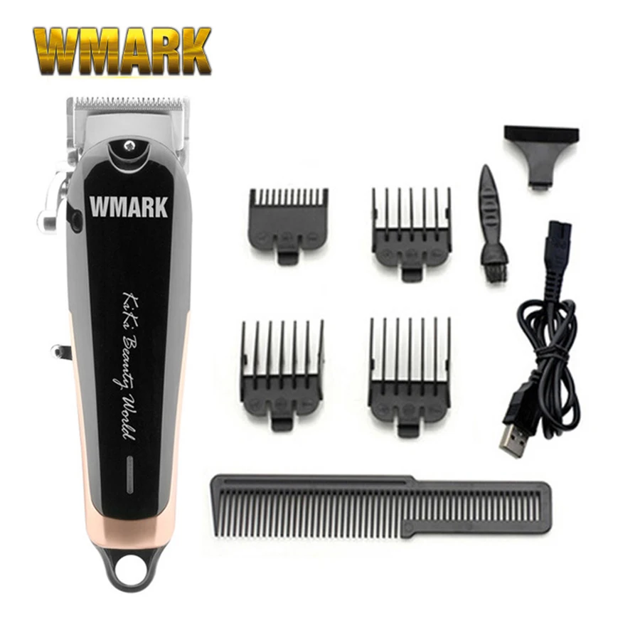 

WMARK plus USB Professional Cordless Hair Clipper 6500-7000 Rpm Hair Trimmer Adjustable Cutting Lever 10W Power