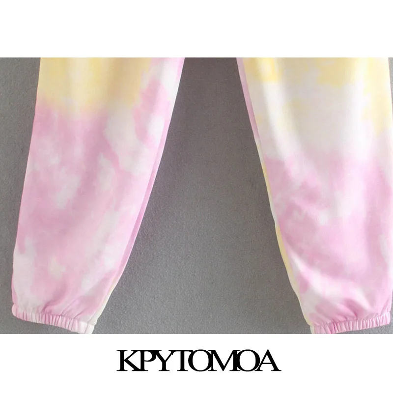 KPYTOMOA/женские модные брюки с принтом в виде галстука красителя винтажные уличные