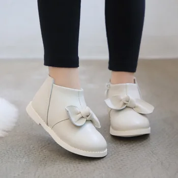 

New autumn Winter Children bow Girls Snow Boots Boys Casual fashion Shoes Warm Boots Size 21-30