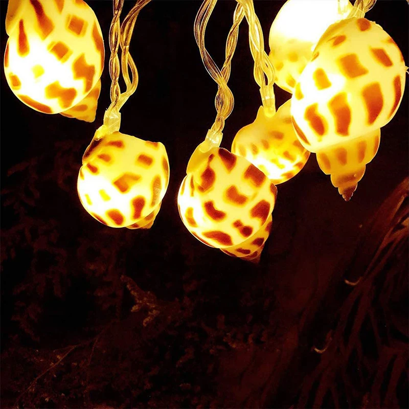 Marine Style Natural Shell Conch Decoration DIY Handmade LED Lighting Lamp Shells String Biological Specimen Home Decor 2021 | Дом и сад