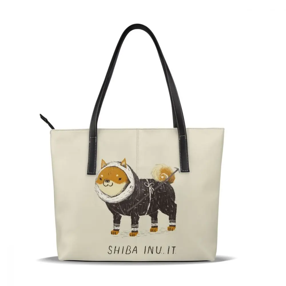 Сумка shba Inu, сумки с верхней ручкой, модные женские кожаные сумки, женские сумки для покупок - Color: Shiba Inu It