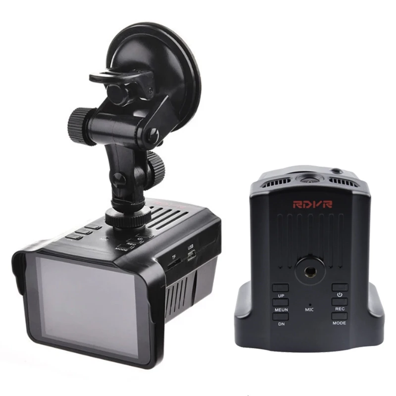 2 в 1 Автомобильный видеорегистратор Камера детектор Hd 1080P Встроенный Gps регистратор система сигнализации цифровой видеорегистратор электронная собака английский голос