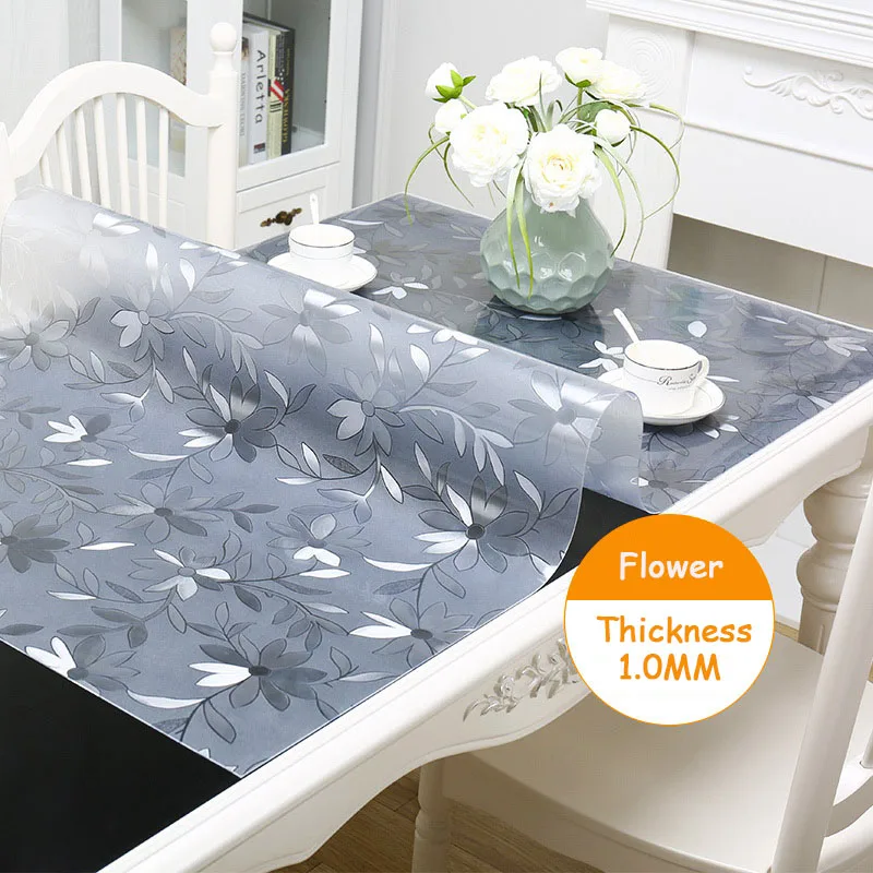 Водостойкая прозрачная скатерть прямоугольник кухонный обеденный стол покрытие
