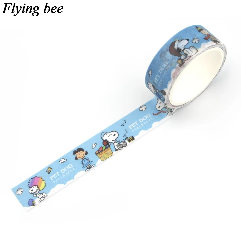 20 шт./лот Flyingbee 15 мм X 5 м смешная собака васи лента бумага DIY декоративная клейкая лента канцелярские Kawaii Маскировочные ленты X0586