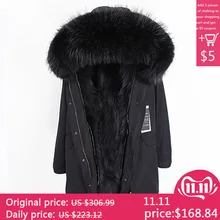 Парка из натурального меха, мужская зимняя куртка, натуральный мех енота, пальто с капюшоном, природный енот, собачья подкладка, куртка, Мужская куртка из натурального меха