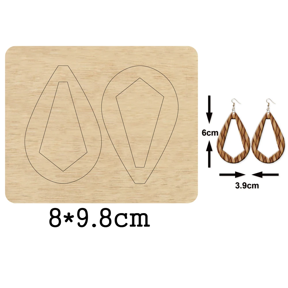 

Water Drop Big Hoop Earrings Cutting Wooden Mold Hollow Out Loop Earring Wood Dies For DIY Leather Cloth Paper Crafts 2020 New