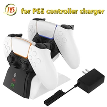 Indicatore LED ricarica rapida Dock a doppio Slot caricabatterie Base Base alimentatore e adattatore ca per Controller di gioco Wireless PS5