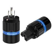 

Monosaudio M104R/F104R Pure Copper Rhodium Plated US Power Plug Hifi Audio Power Connector IEC Female Plug DIY Power Cord Cable