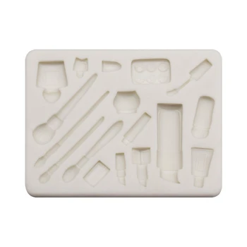 

DIY Makeup Brush Bottles Keychain Pendant Resin Mold Lipstick Eyeshadow Palette Epoxy Resin Mould Jewelry Making Tools