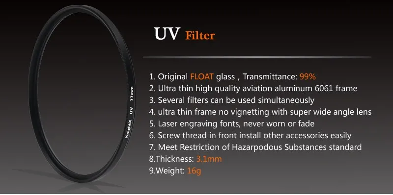 KnightX FLD UV CPL ND Star фильтр поляризатор красный объектив камеры фильтр GND для canon eos sony nikon 49 52 55 58 62 67 72 77 мм цвет