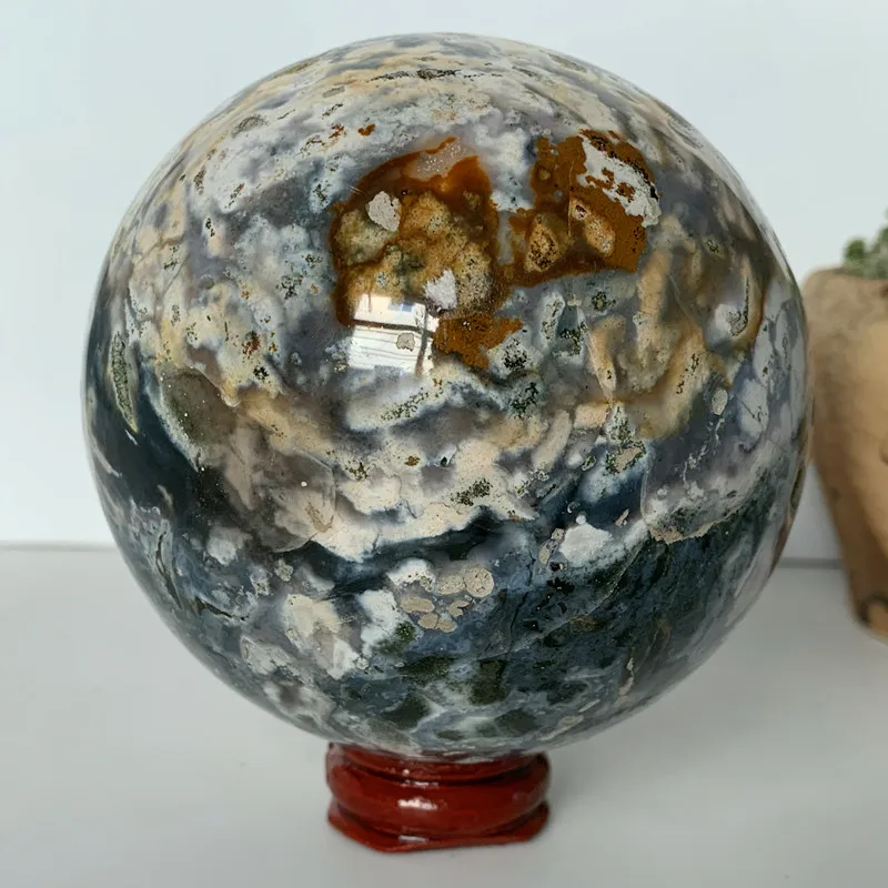 АААА + натуральный камень морской Джаспер Кристальный шар для украшения дома фэн