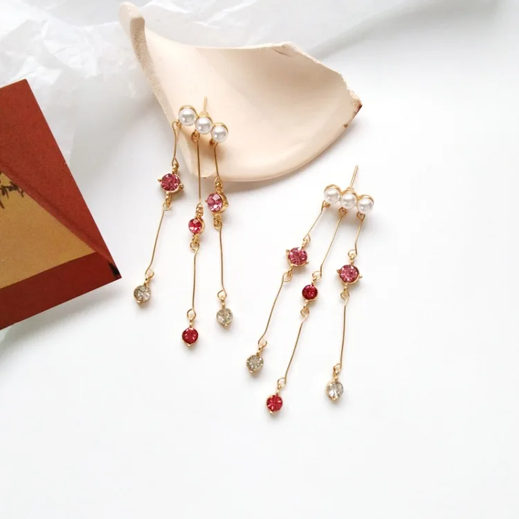 No.7 Stud Earrings Имитация жемчуга квадратный полностью сердца со стразами Клипсы Серьги без отверстия красивые золотые цветные листья роскошные длинные серьги для женщин - Окраска металла: No.7 Stud Earrings