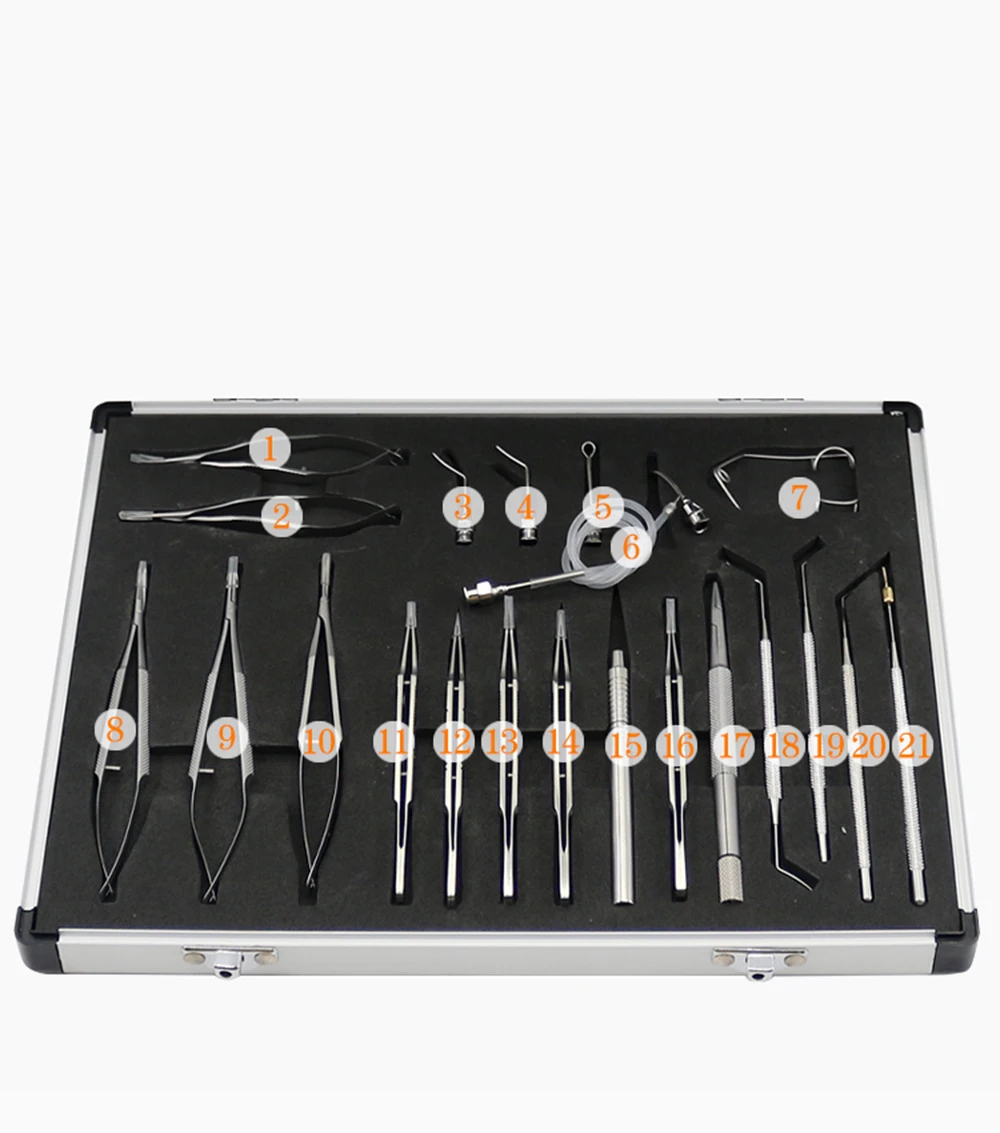 Stainless steel Аутентичные иглы для офтальмологической микроскопии из нержавеющей стали, титанового сплава, 21 оборудование, посылка - Цвет: Stainless steel