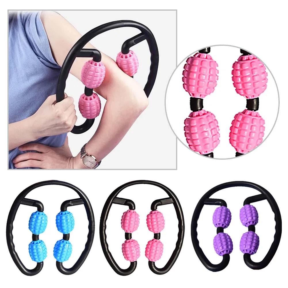 

Leg Muscle Relaxation 360 Degree Massager Roller Ring Clamp Leg Massage Stick Yoga Fitness Four Wheel Fitness Equipments