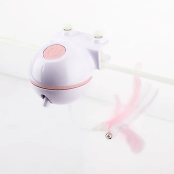 

Funny Feather Pet Supplies Rotating Interactive USB Charging Rolling Ball Cat Toy Smart Motion Automatic Flash Teaser Electronic