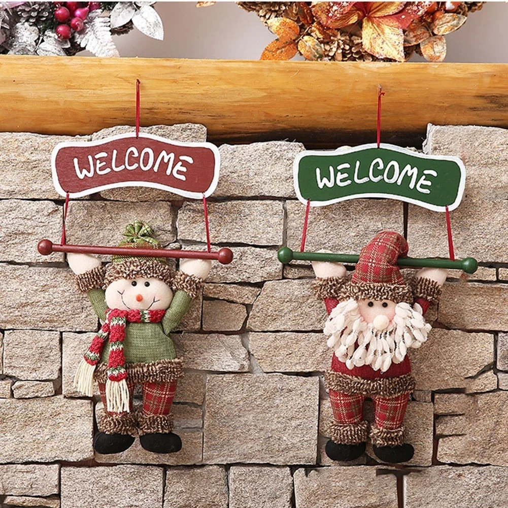 Окно Санта Клаус знак приветствия дома висящий Снеговик вечерние украшения Рождественская елка елки магазин дверной кулон украшения кафе