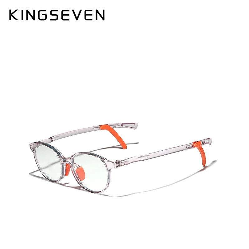 

KINGSEVEN 2021 Adjustable Temple Brand fashion Children Anti Blue Light Blocking Glasses Computer Gaming Girls Eyeglasses