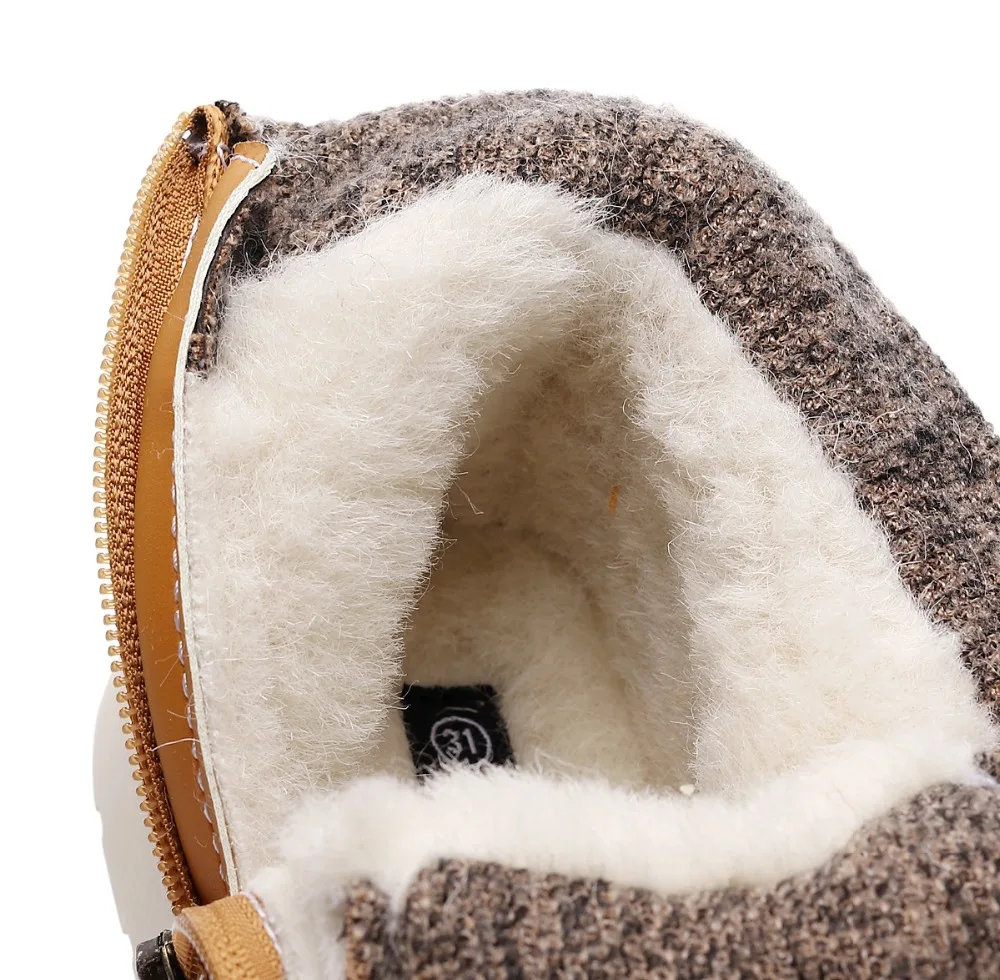 NEW Chirldren Snow Boots Winter Boy's Warm Shoes With Wool Fashion For Kids Eur Size 30-35