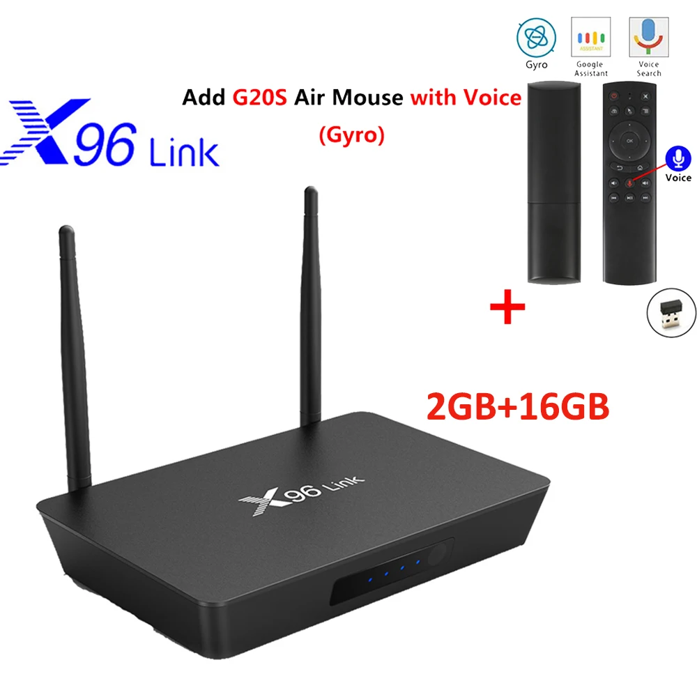 2GB 16GB add G20S X96 Link Android Tv Box DDR3 2 Гб 16 Гб Amlogic S905W четырехъядерный Android 7,1 ТВ-приставка 2,4G 5G бренд wifi 100M LAN 4K медиа-плеер - Цвет: 2GB 16GB add G20S