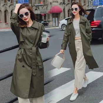 

New Fashion 2020 Fall / Autumn Women Casual Simple Classic Trench Coat With Belt Female Windbreaker Manteau Femme Hiver
