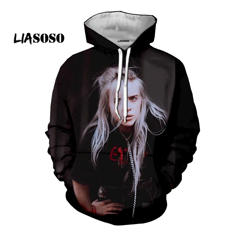 Аниме Мода Толстовка 3d принт синий Billie Eilish толстовки для мужчин/wo мужские толстовки в стиле хараджуку хип-хоп одежда с длинным рукавом