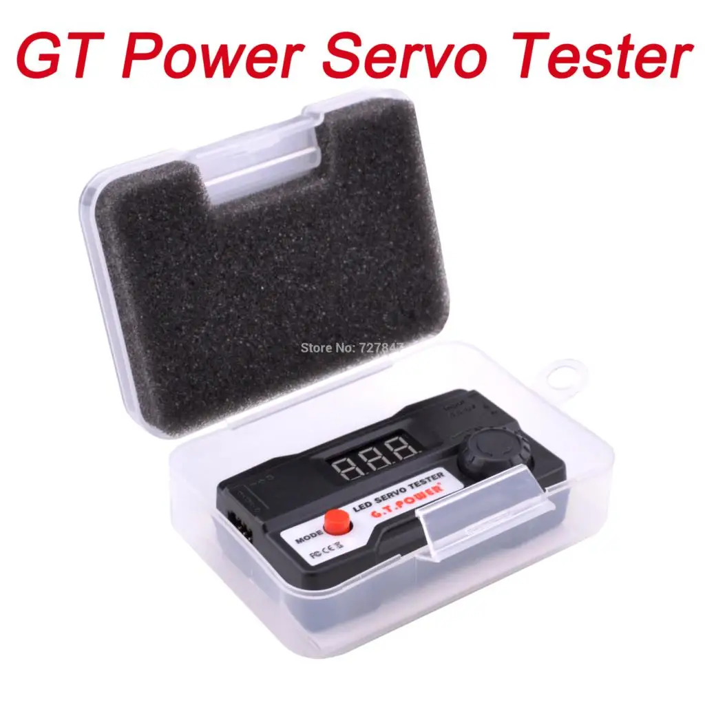 

GT Power Servo Tester with LED display 3 working modes test 4 servos at a time wide range of pulse width for RC Car Quadcopter