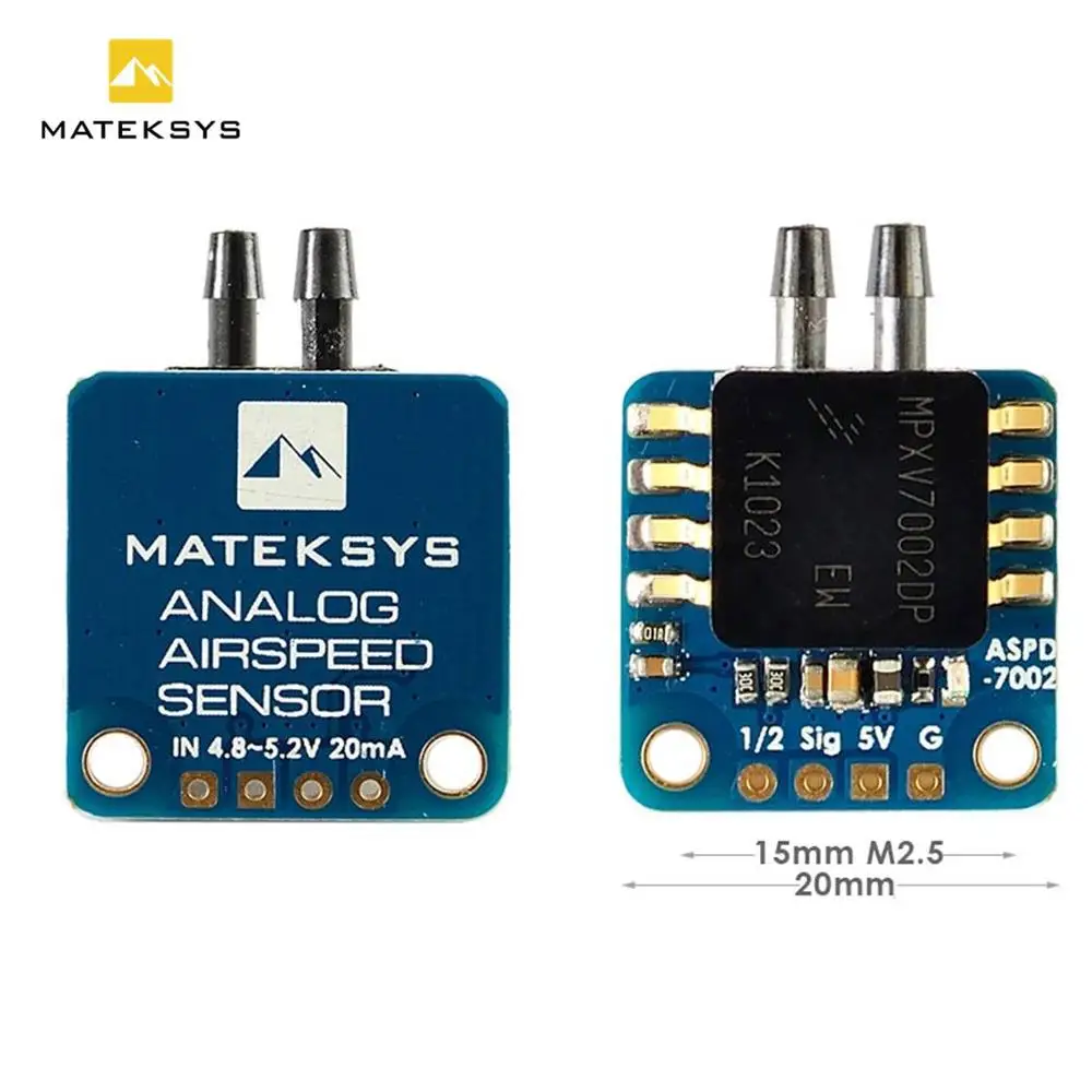 matek System Mateksys аналоговые скорости полета Сенсор ASPD-7002 для Радиоуправляемый гоночный Дрон с видом от первого лица рамка F405 F711 F765 крыло