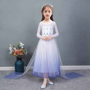 

2020 Summer Elsa Dress Frozen 2 Snow Queen Dress Girl Anna Elsa 5PC Kids Dresses For Girls Children Princess Cosplay Dress