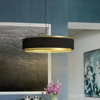 

Industrial Fabric Led Pendant Lights Creative Bedroom Dining Room Studio Light Decor Fixtures American Luxury Lights Hanging