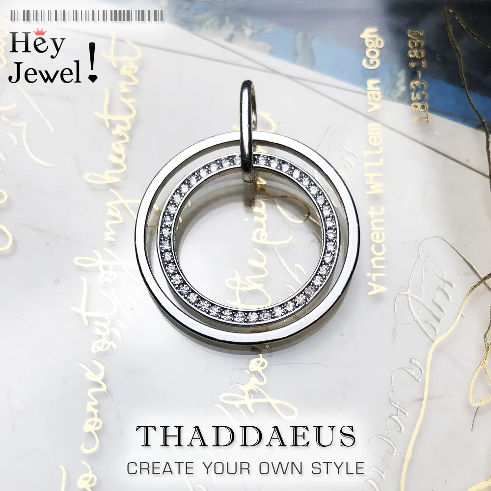 Подвесные круги ПАВЕ 2019 новые модные ювелирные украшения из серебра 925 пробы