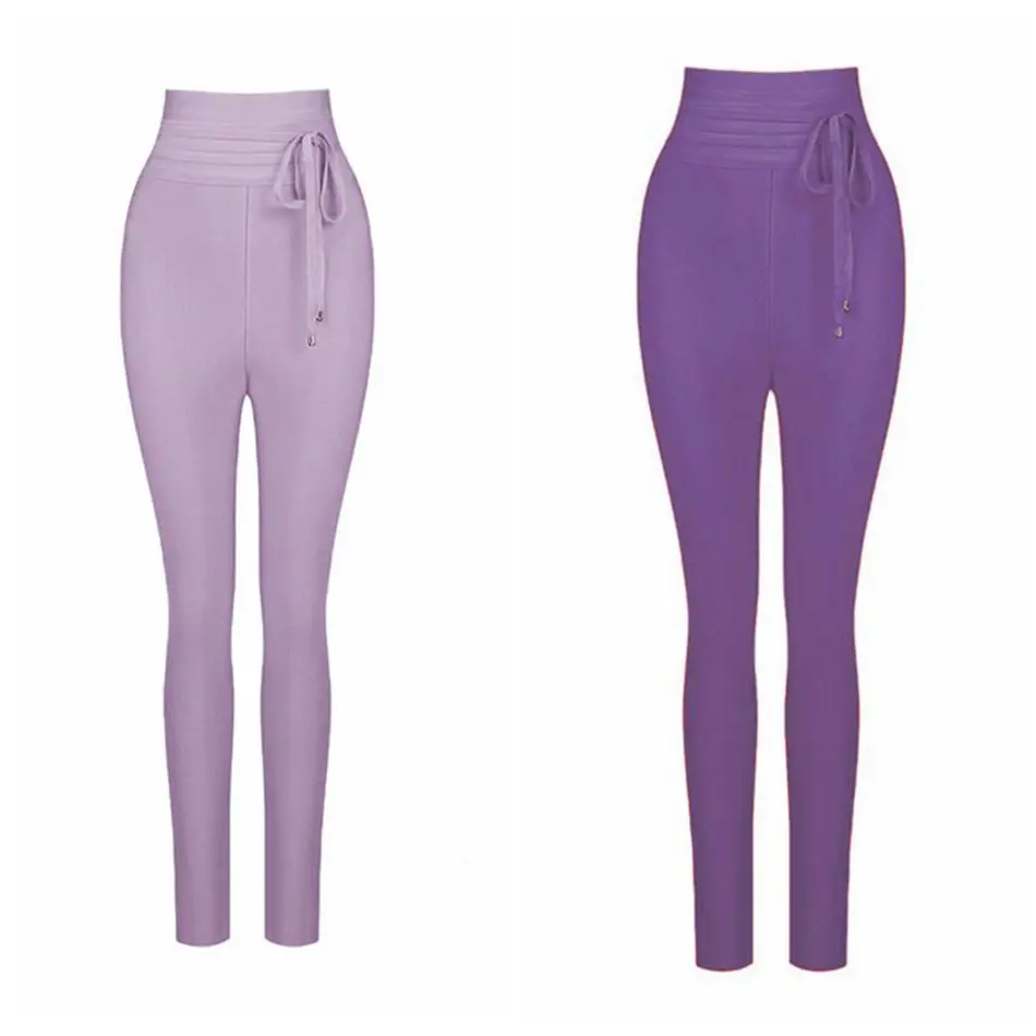 2021 Summer New Women Pants Sexy Strappy Pants Elegant High Waist Full Length Pencil Pants Celebrity Club Party Vestidos