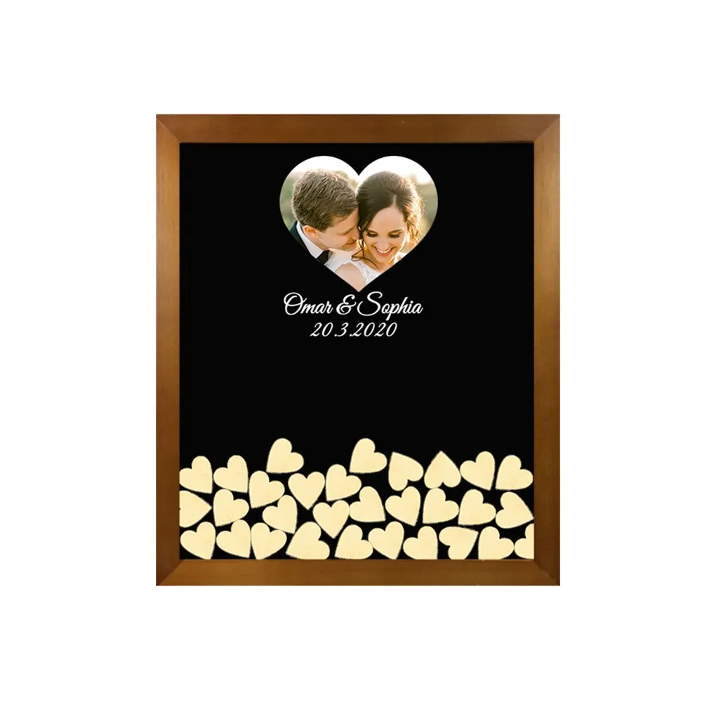 custom cherry frame 1 Набор тарелка для подписи креативная Сделай Сам свадебное фото персональная Фирменная Гостевая книга на заказ для дня рождения свадебное украшение - Цвет: custom cherry frame