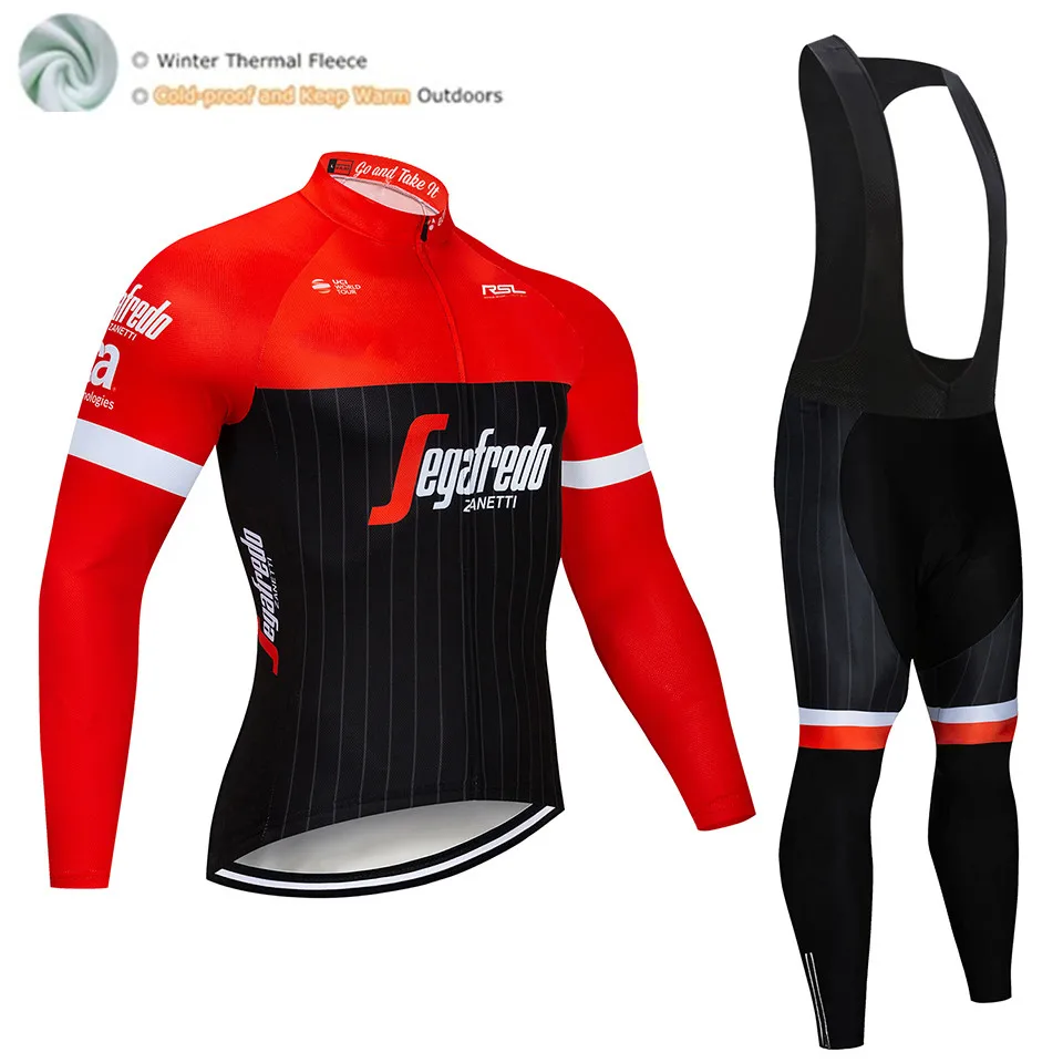 TREKING Pro Team, Зимняя Теплая Флисовая одежда для велоспорта, Мужская футболка с длинным рукавом, костюм для езды на велосипеде, MTB, одежда, комбинезон, комплект - Цвет: Winter Cycling Suit